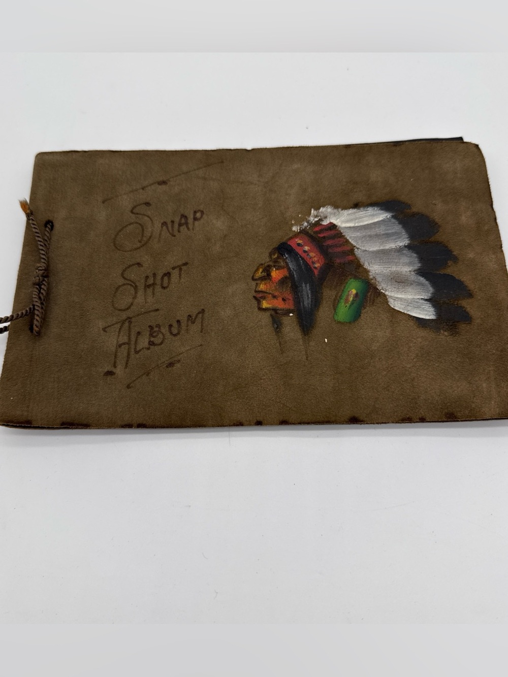 Vintage 'Snap Shot Album' Photo Book with Painted Native Headdress - Picture 2 of 6